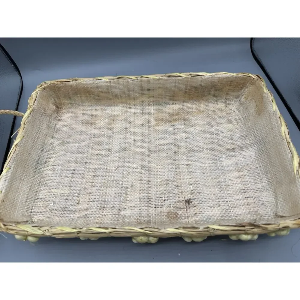 2 Vintage Wicker Baskets Repair Project Farmhouse Craft Decor AS IS